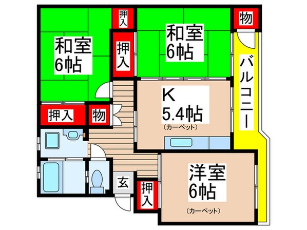 船橋グリーンハイツ4号棟（403）の物件間取画像